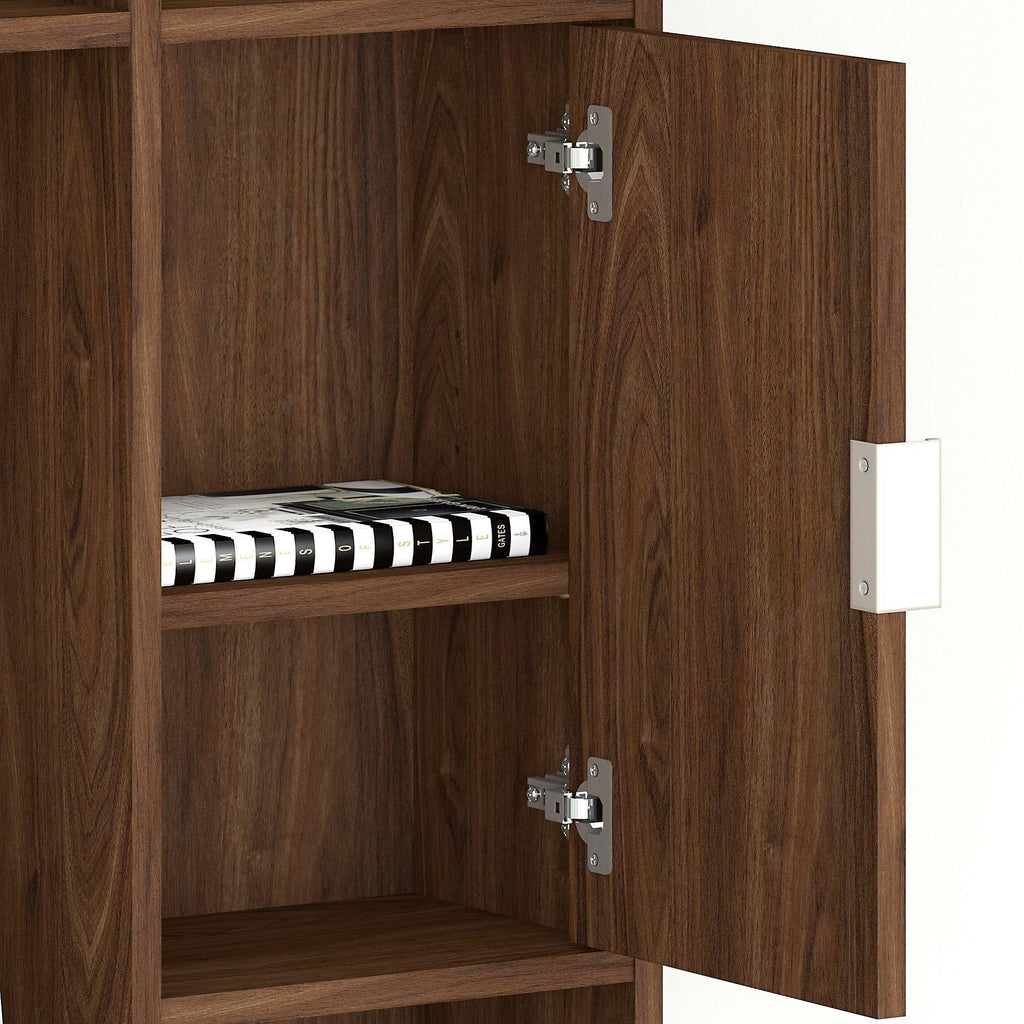Modern Gray L-Shaped Desk with Hutch N2087