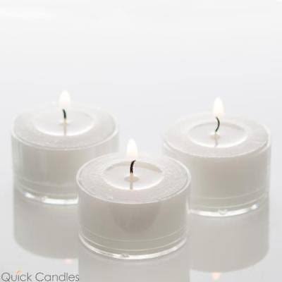 Clear Extended Burn Tealight Candles White Unscented Set of 100 Q429
