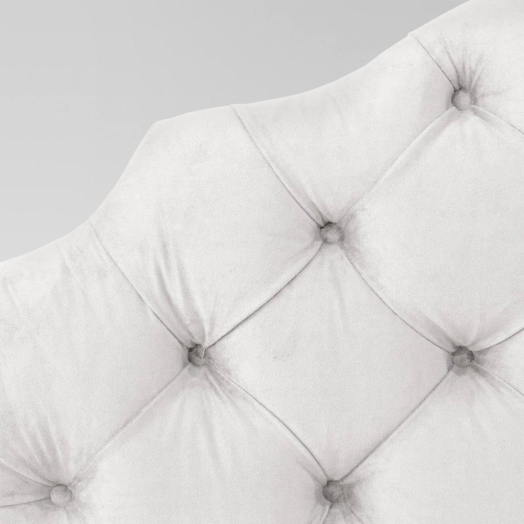 Queen Tufted Velvet White Bed Z8624