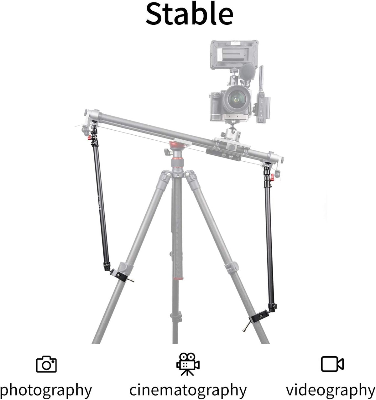 Onion Camera Slider Support Arm Stabilizer, Tripod Support Arms, Lightweight, Adjustable Length, Pack of 2 L734