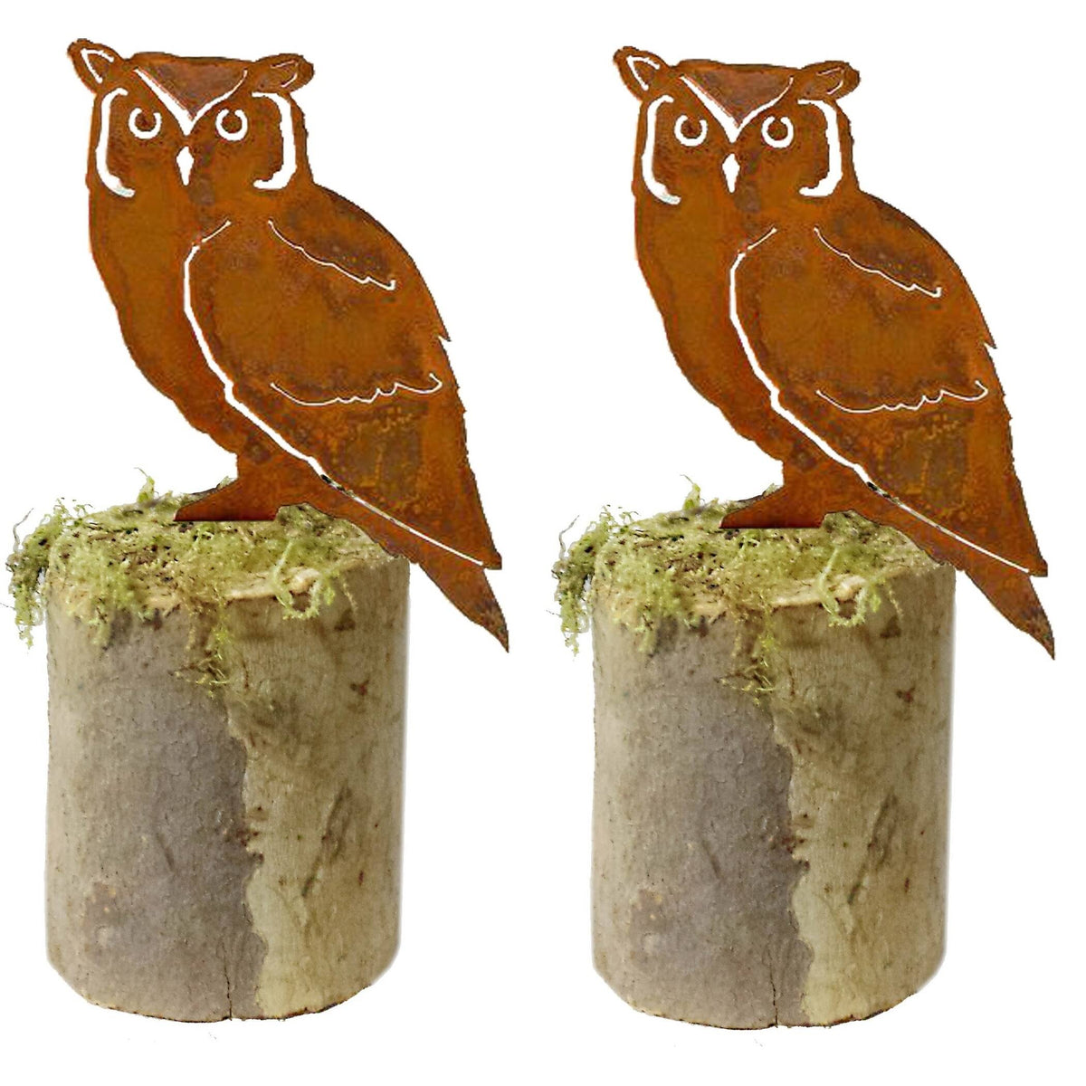 Metal Rustic Look Owl Silhouettes (Set of 2) P450