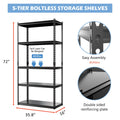 5 Tier Adjustable Heavy Duty Metal Storage Shelves S547714
