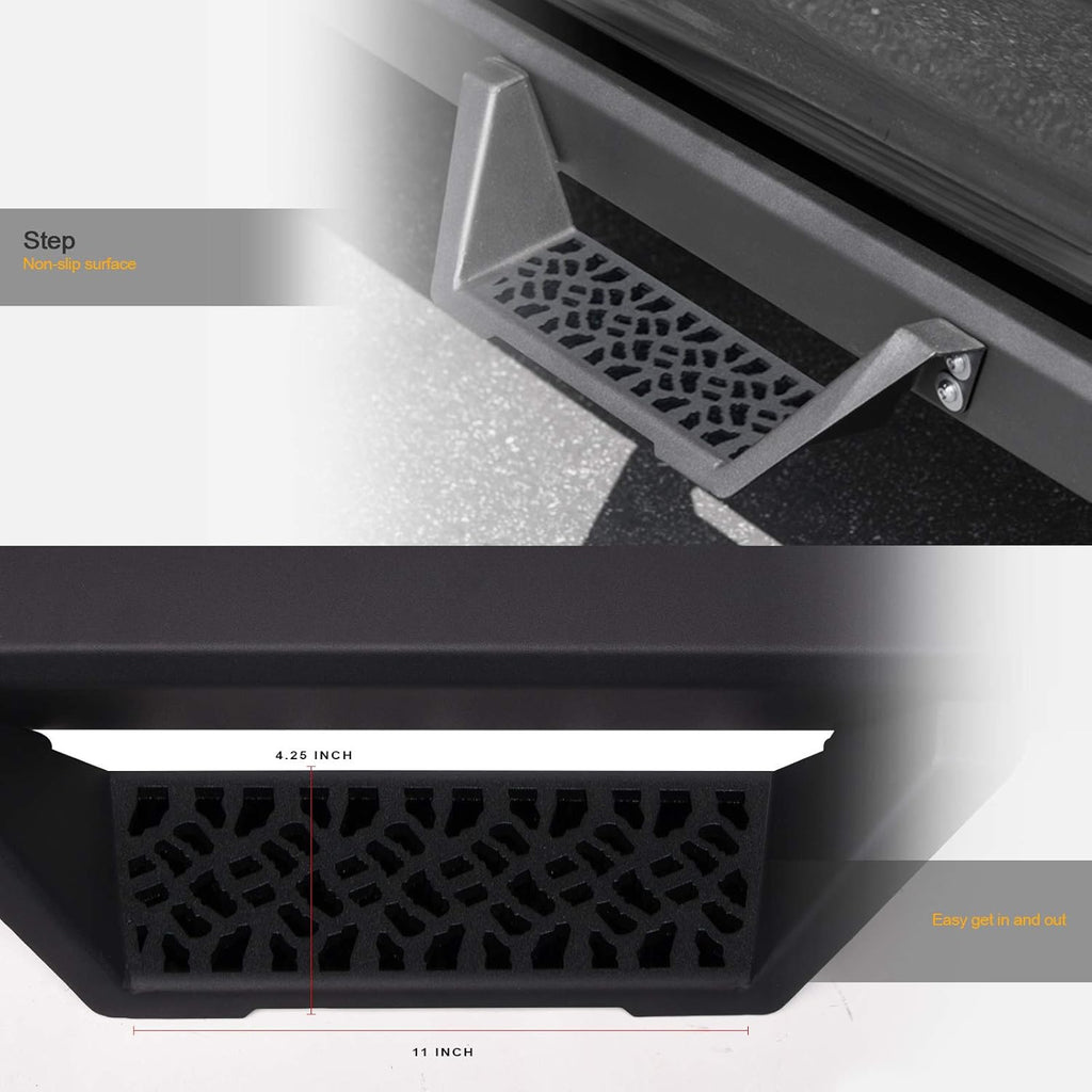 Matte Black Modular Drop Step Side Nerf Bars Rail Running Boards D5454
