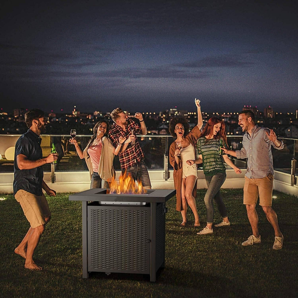 28 Inch 50,000 BTU Propane Gas Fire Pit Table with Lid A6696