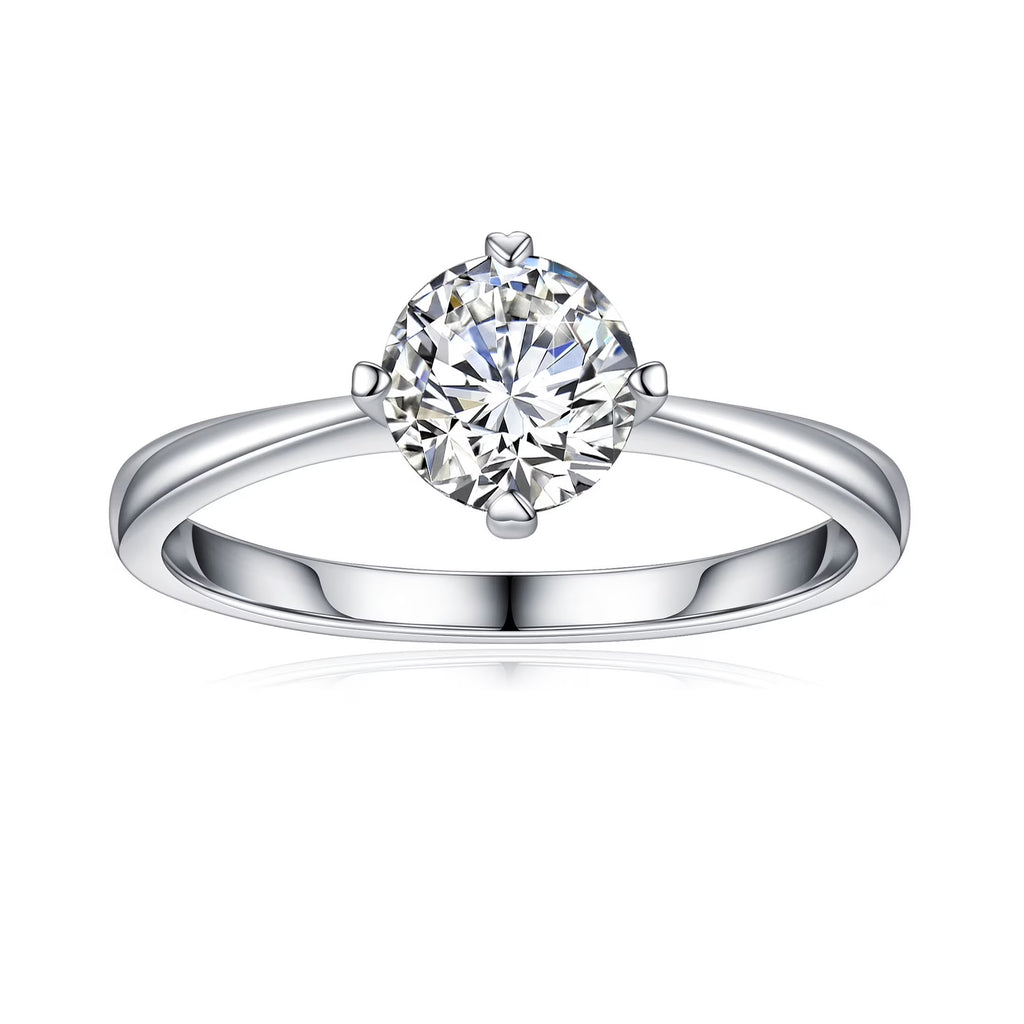 1ct Halo Moissanite Engagement Ring 925 Sterling Silver Four-Prong Round Cut Ring L792758