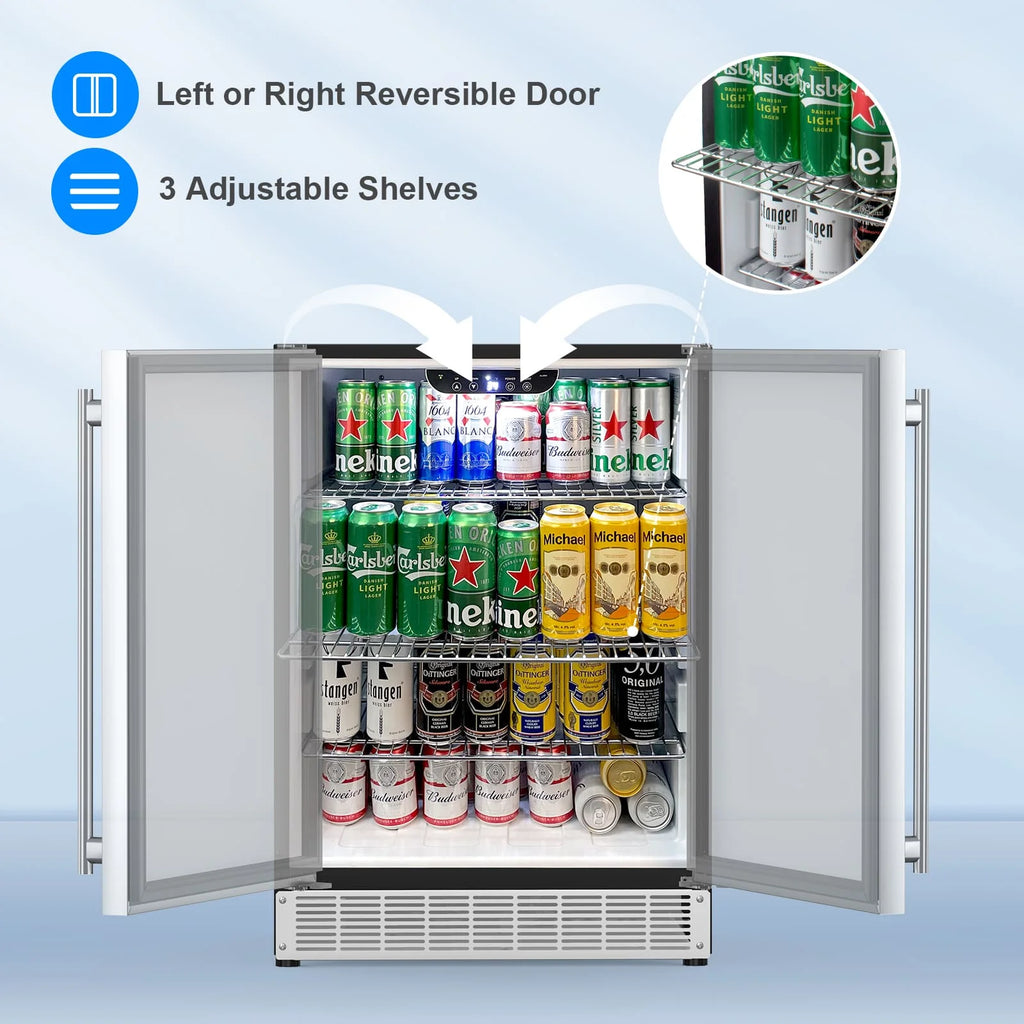 24" 5.4 Cu.Ft. Built-in Stainless Steel Beverage Fridge R92211