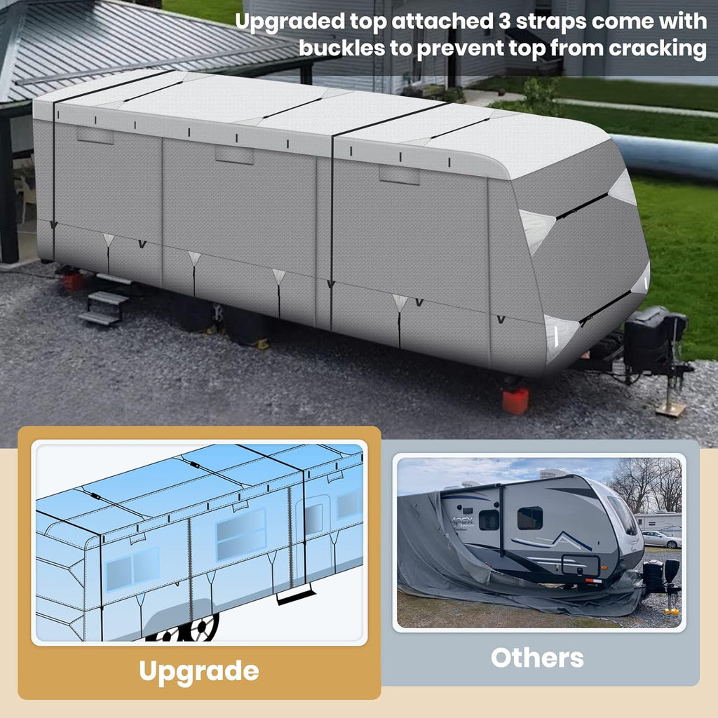 Waterproof Travel Trailer RV Cover with Cotton Lining V4441