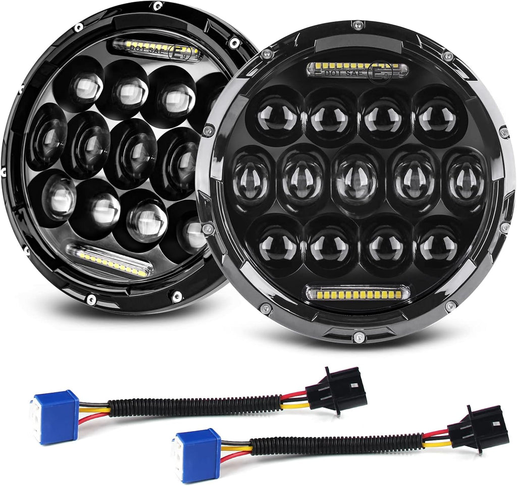 7 inch LED Headlight Round 2pcs White Amber DRL Hi/lo Beam G901039