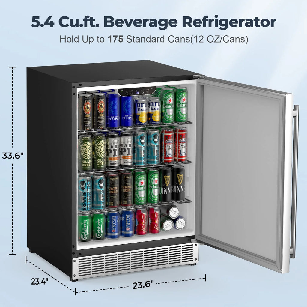 24" 5.4 Cu.Ft. Built-in Stainless Steel Beverage Fridge R92211