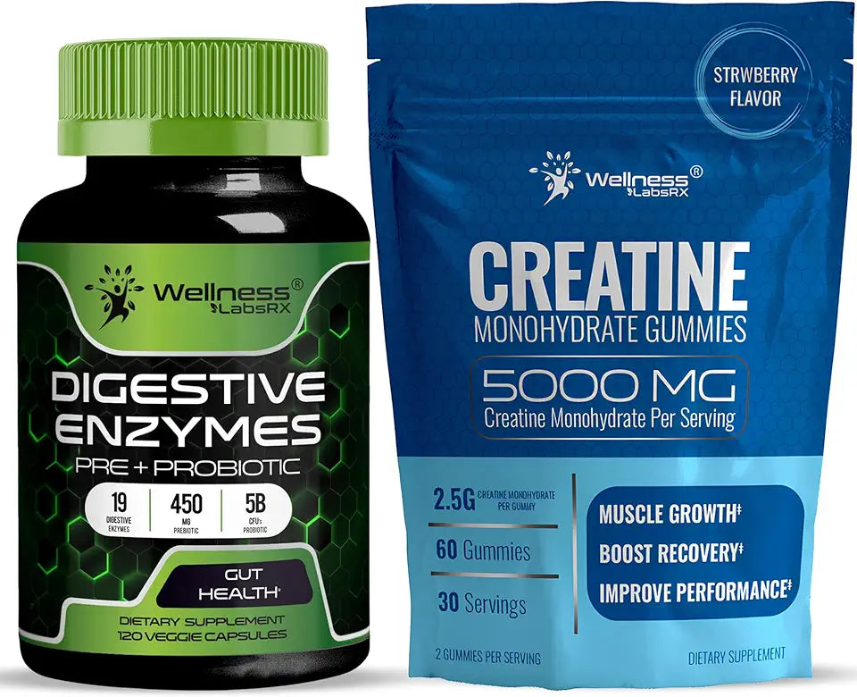 Digestive Enzymes Capsules 5 Billion CFUs Creatine Gummies 5000mg C3599