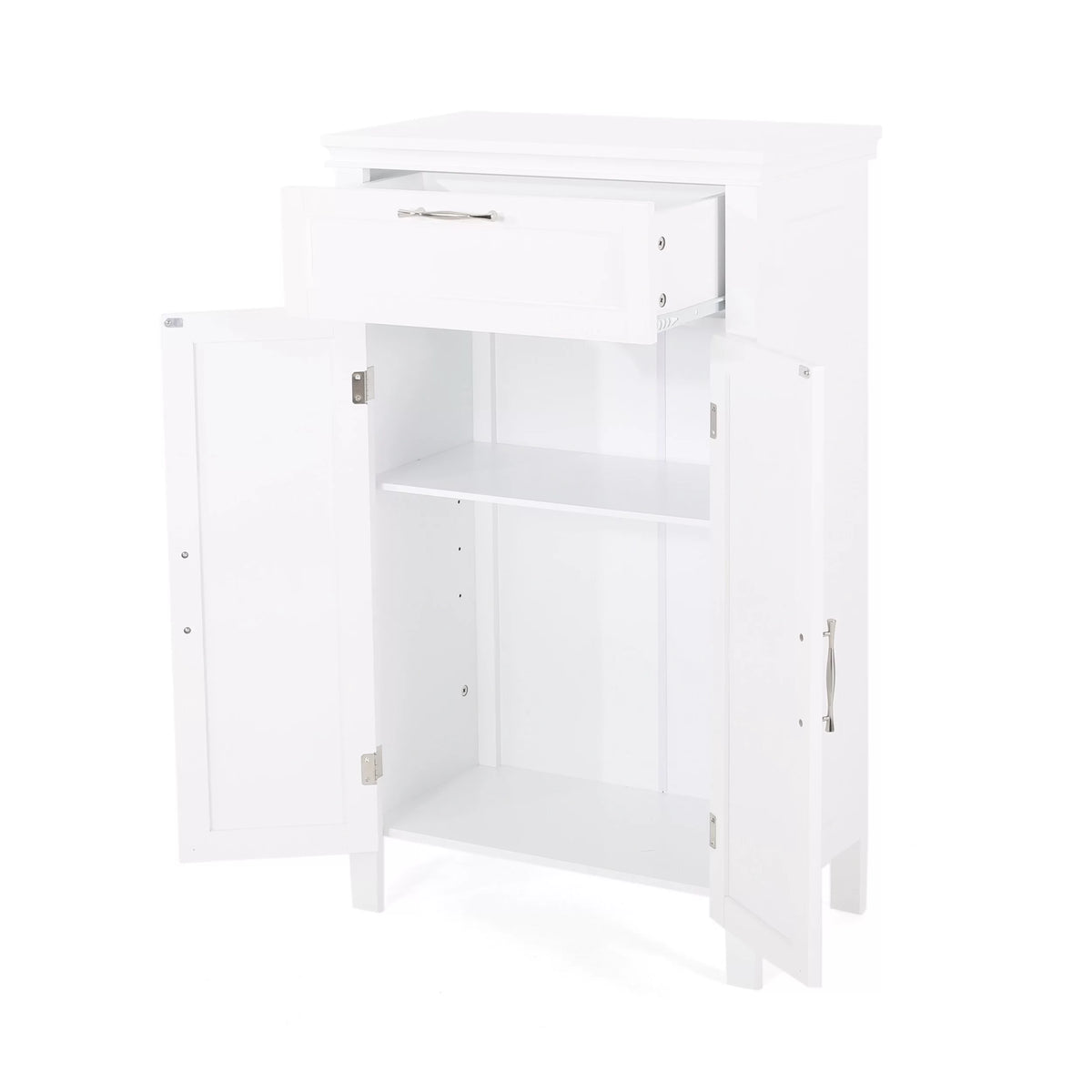 Grey Manufactured Wood 2 Door Floor Storage Cabinet with Drawer M290