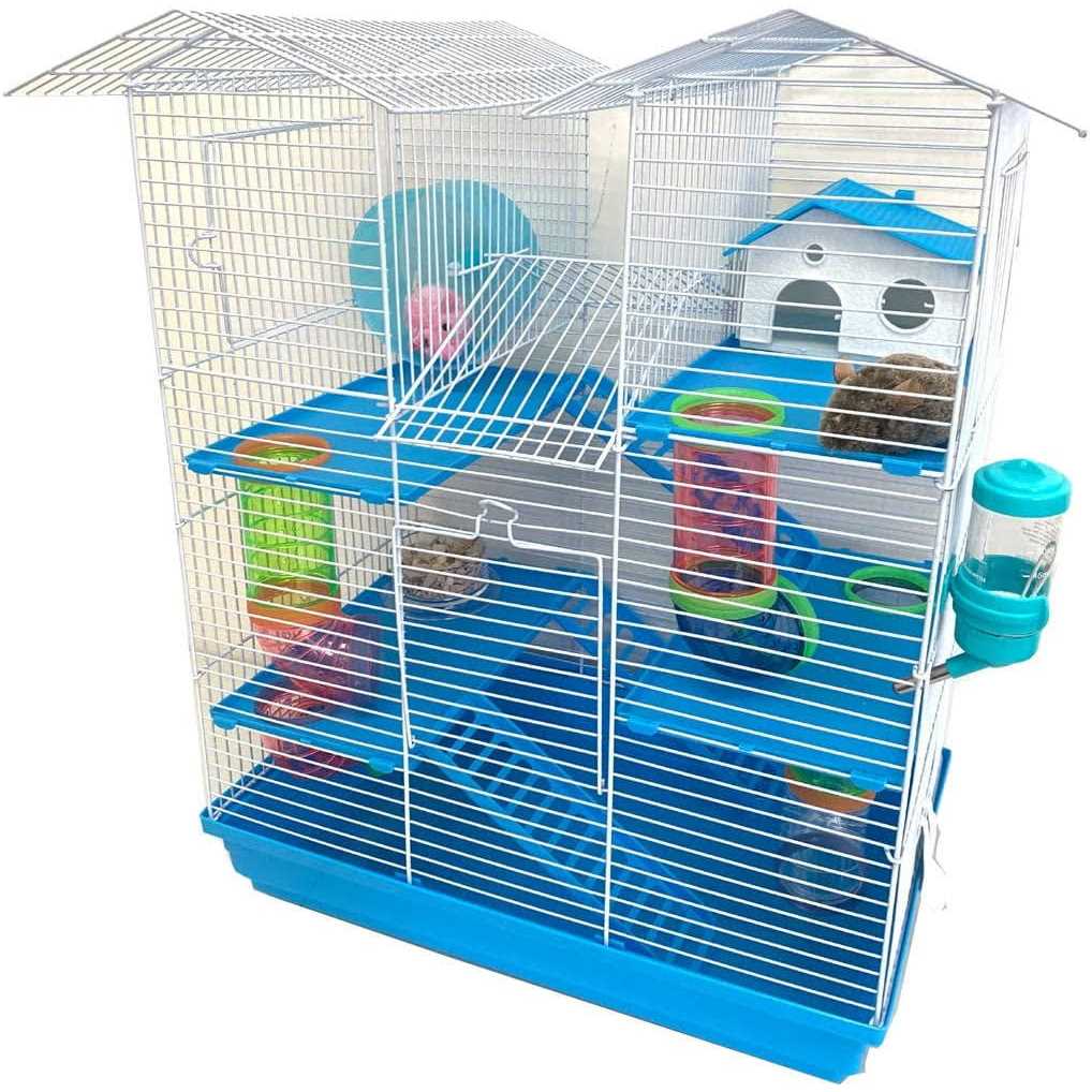 Pink 5-Levels Hamster Mouse Cage with Crossover Tube U88495