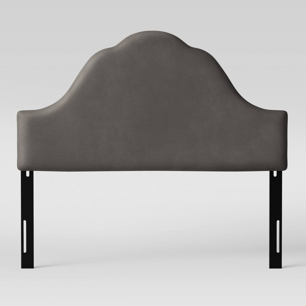 Gray Velvet Arched Headboard P5725