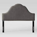 Gray Velvet Arched Headboard P5725