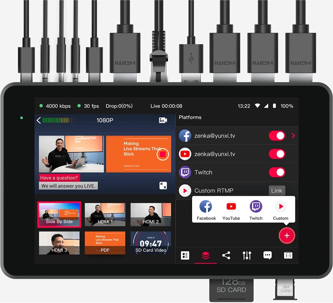 Ultra-Portable All-in-One Live Streaming Encoder & Monitor Y494510