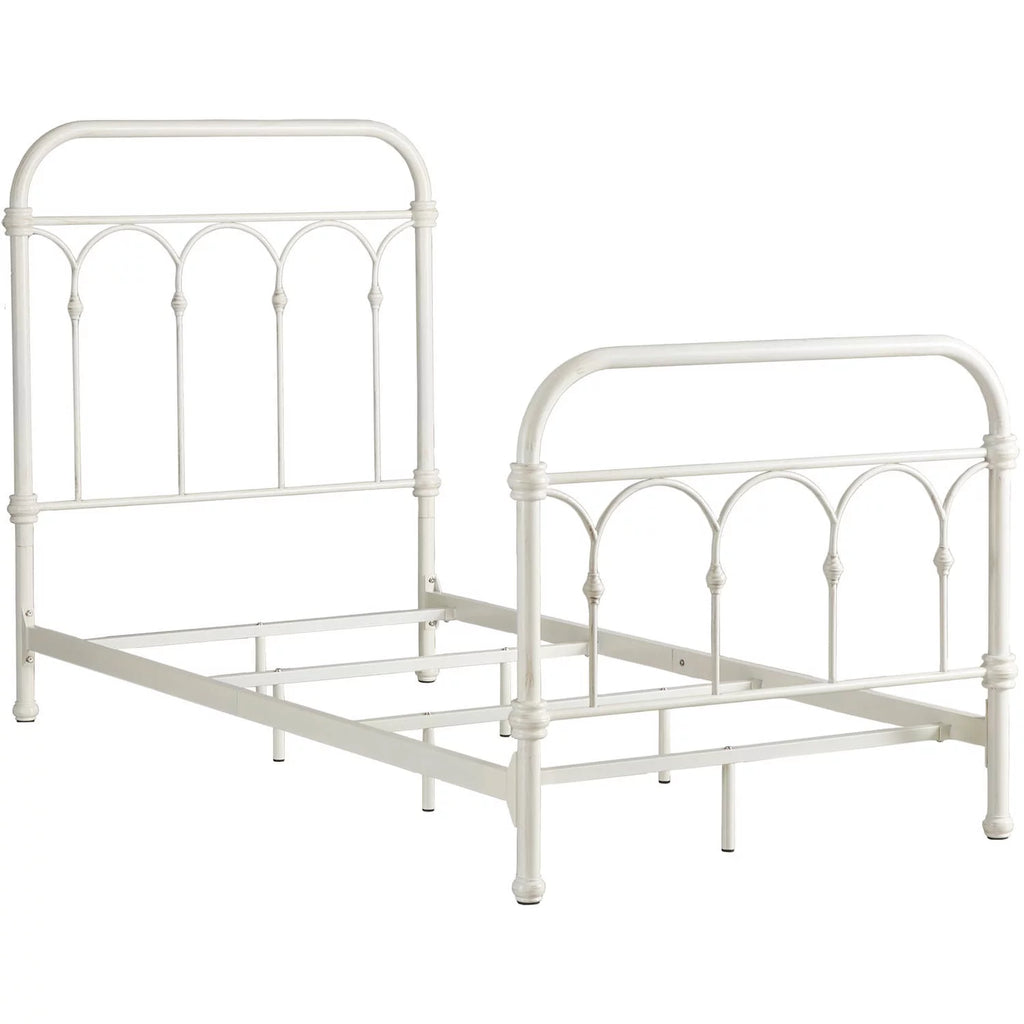 White Classic Metal Twin Bed O96177