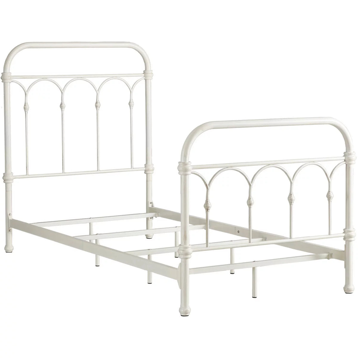 White Classic Metal Twin Bed O96177