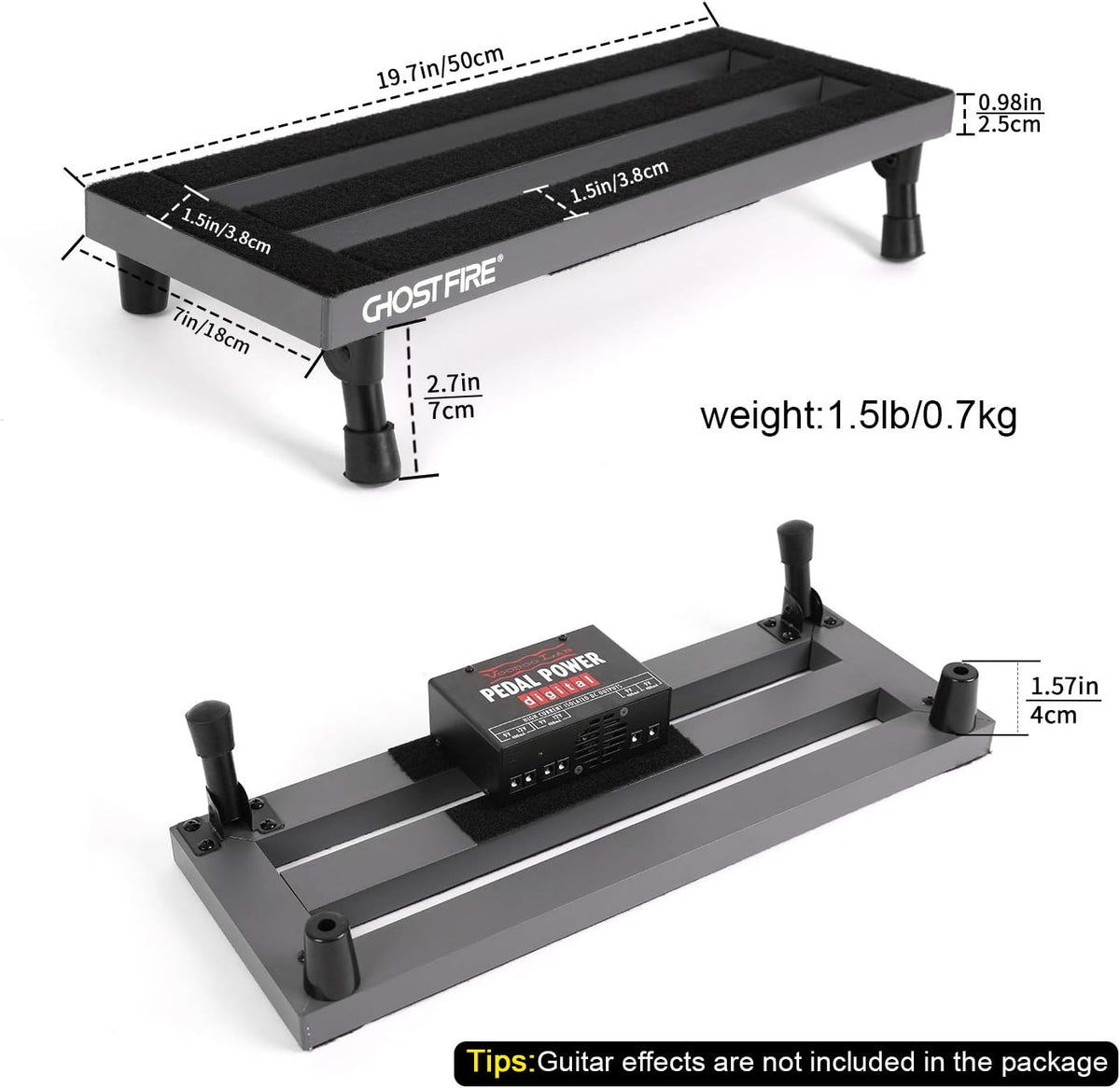 Aluminum Alloy Effect Pedalboard with Carry Case B704886