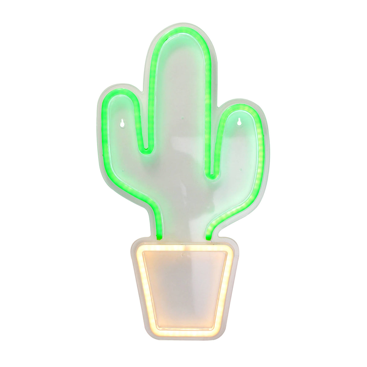 Neon Style LED Lighted Green Cactus Window Silhouette Sign O75844