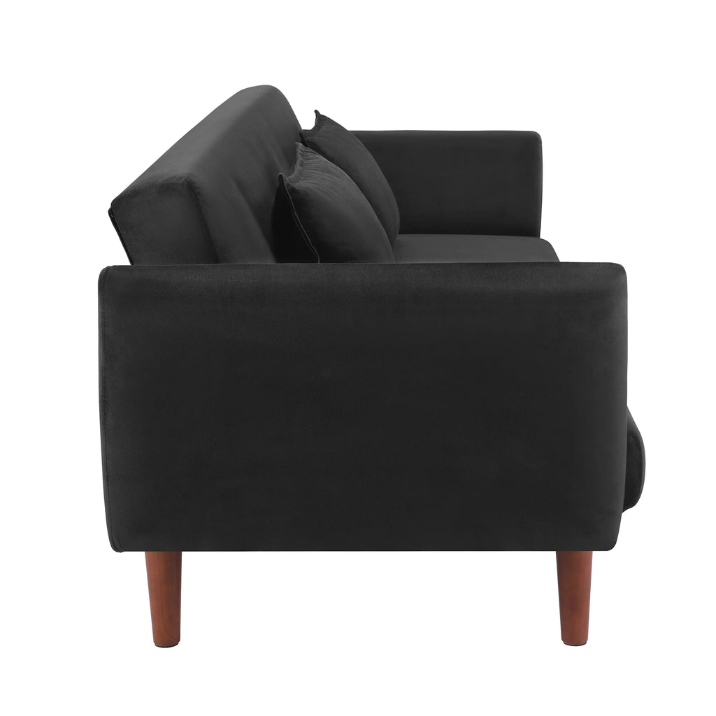 Black Velvet Convertible Sofa Bed R1247