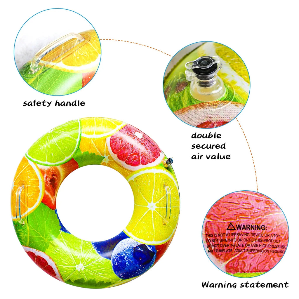 Inflatable Fruit Pool Floats Swimming Rings Water Toys U4475